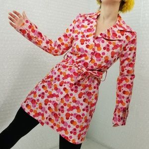 2000s No Boundaries polkadot trench coat